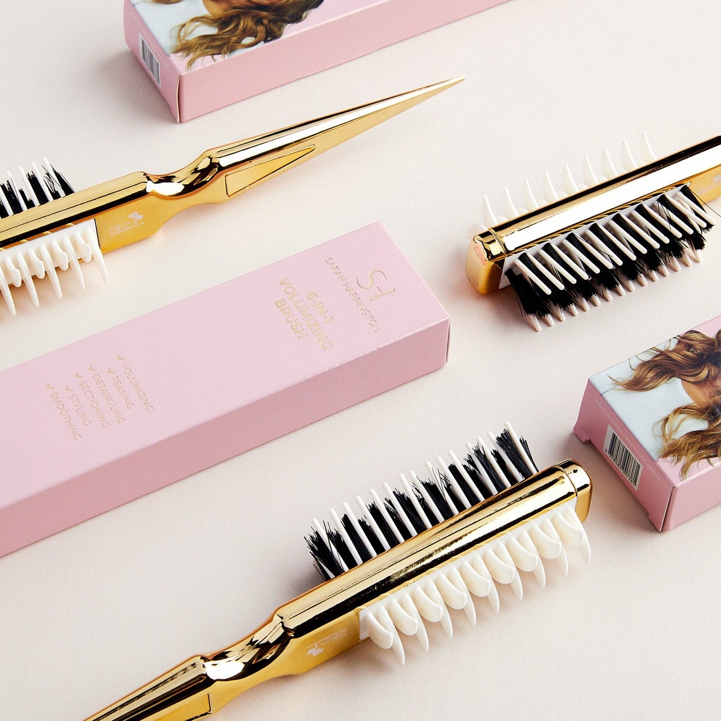 6 in 1 Volumizing & Teasing Brush Duo Pack -