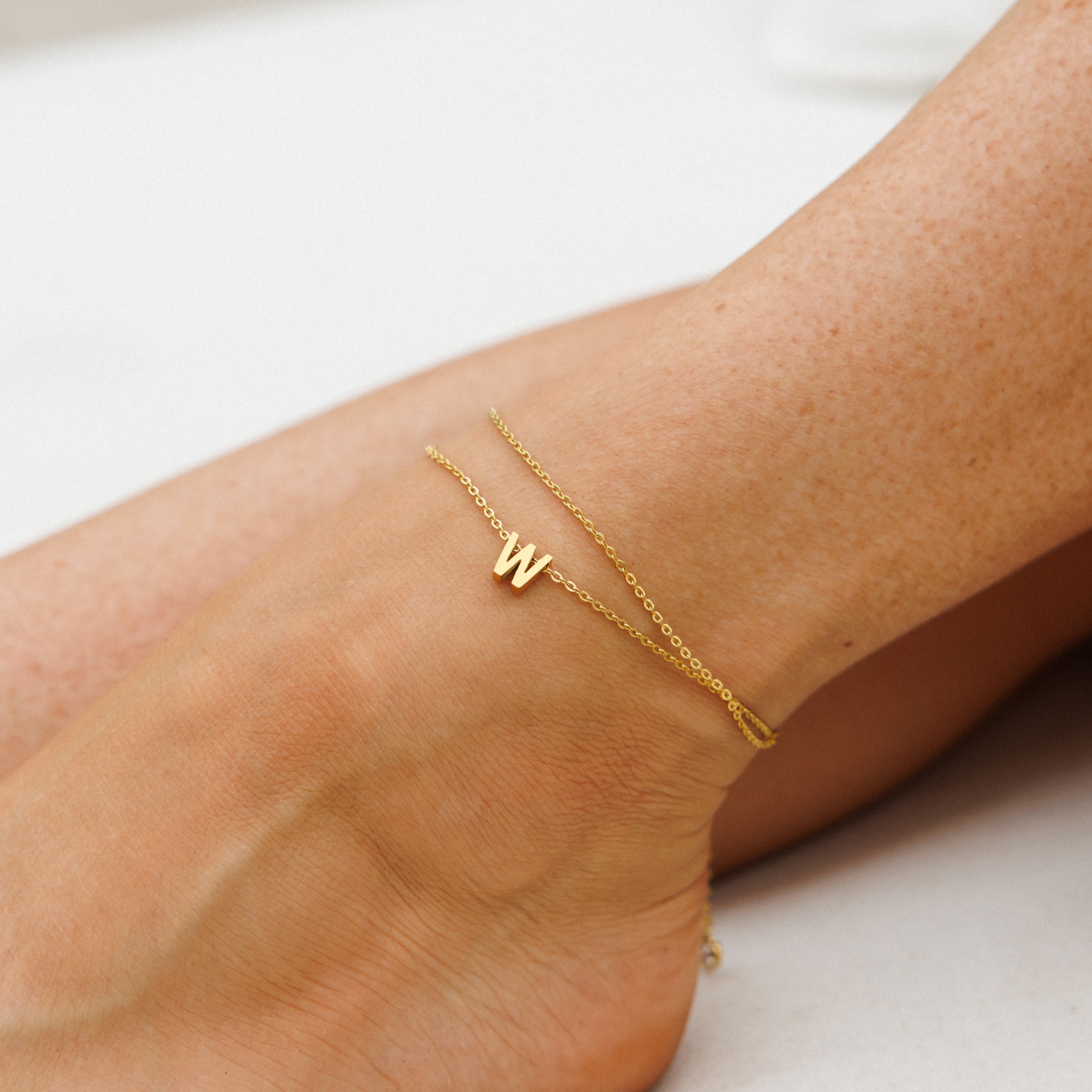 Gold Initial Anklet