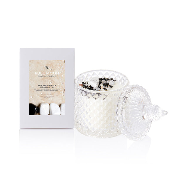 Silk Oil of Morocco - Full Moon Crystal Candle - Medium