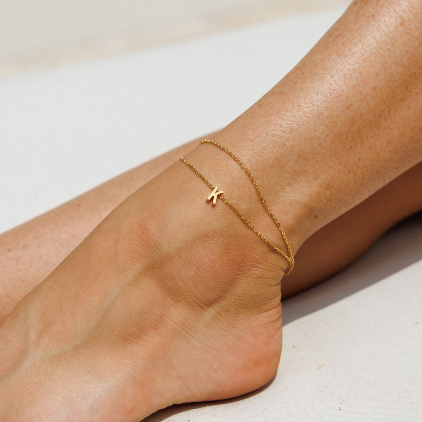 Gold Initial Anklet