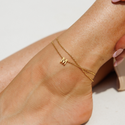 Gold Initial Anklet