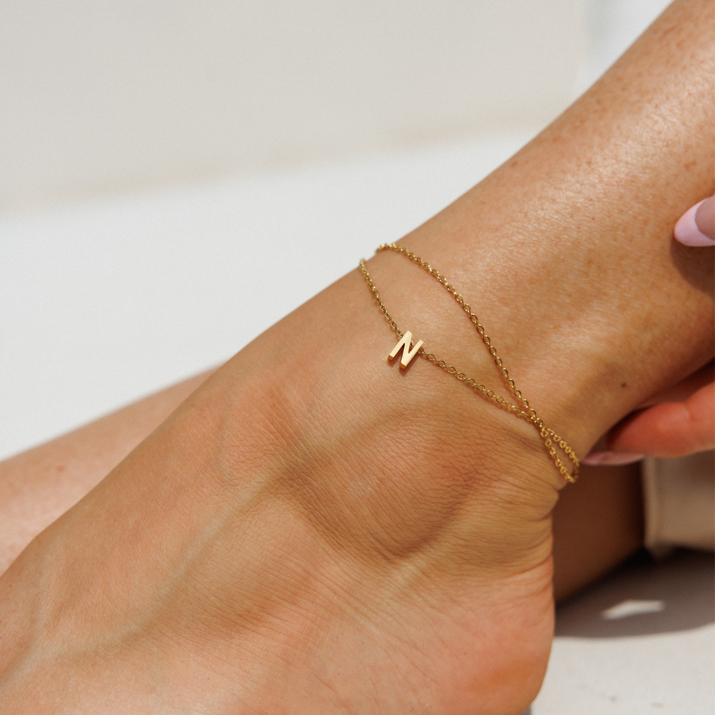 Gold Initial Anklet