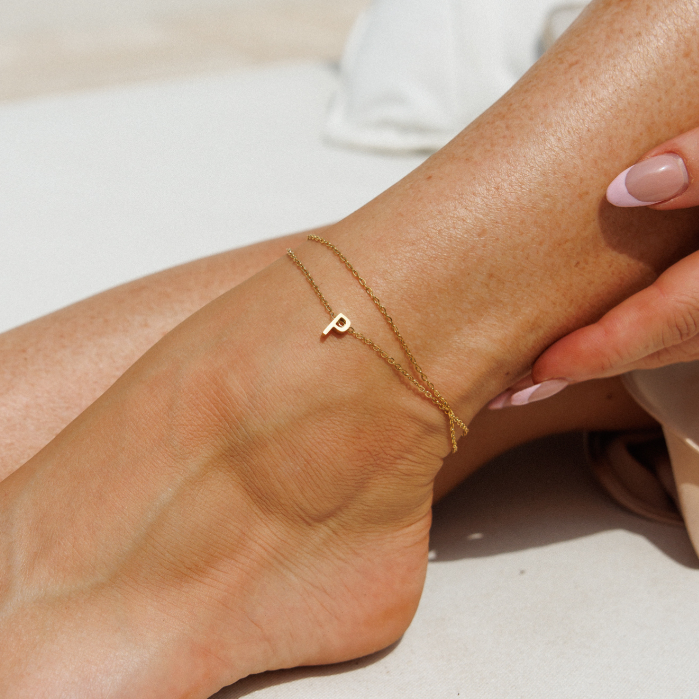 Gold Initial Anklet