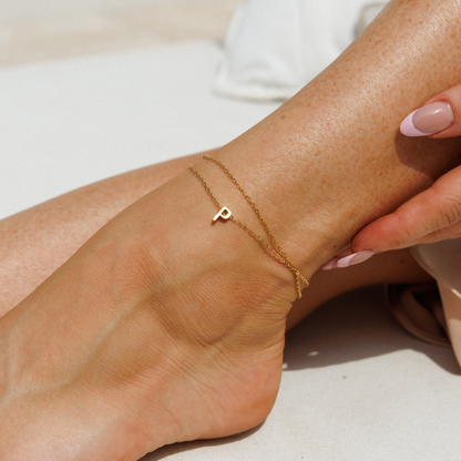 Gold Initial Anklet