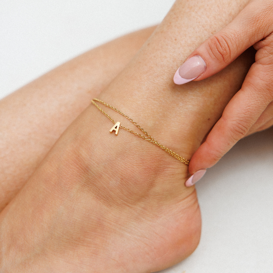 Gold Initial Anklet