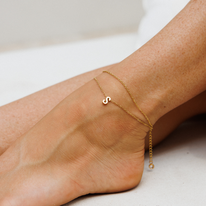 Gold Initial Anklet