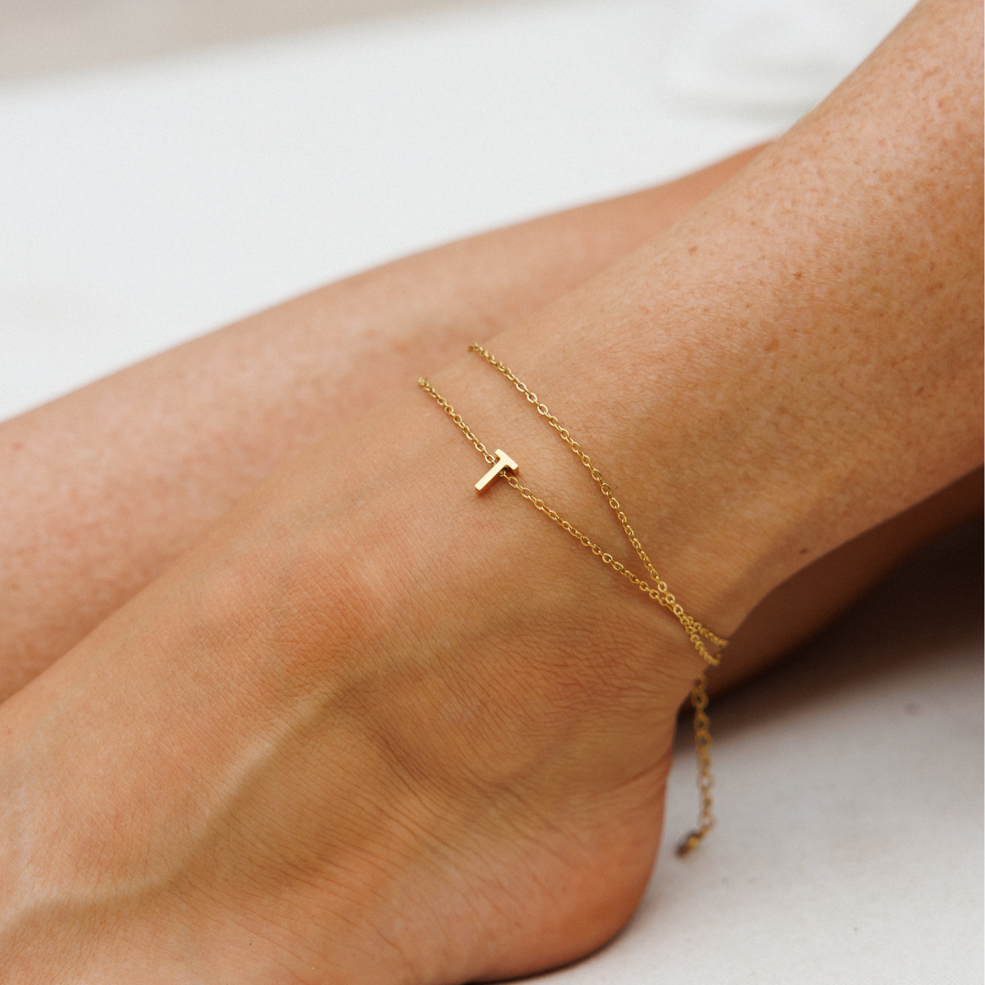 Gold Initial Anklet