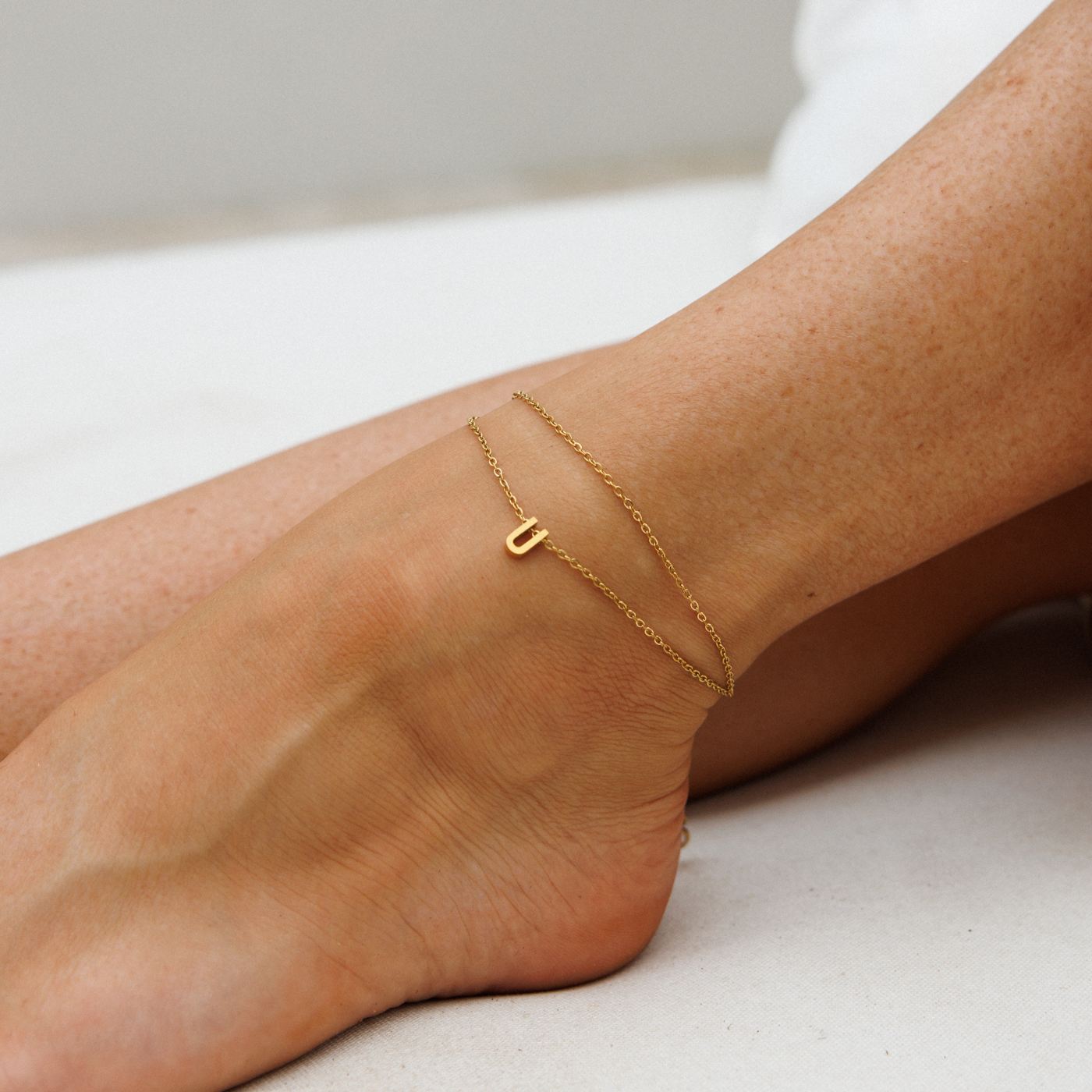 Gold Initial Anklet