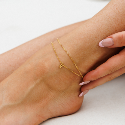 Gold Initial Anklet