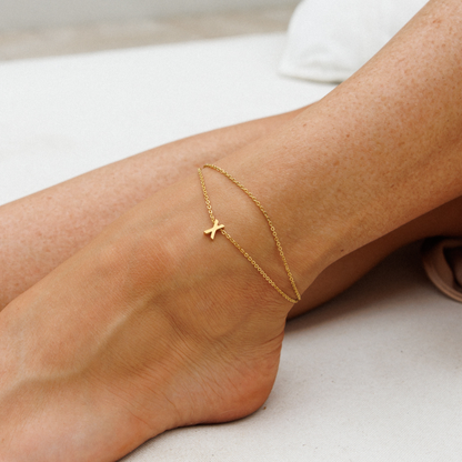 Gold Initial Anklet