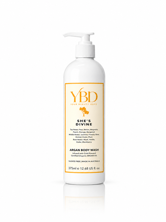 Your Beauty Dupe x Silk Oil of Morocco - She's Divine Argan Body Wash- Inspired by J'adore Dior