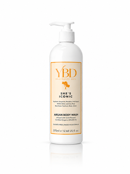 Your Beauty Dupe x Silk Oil of Morocco - She's Iconic Argan Body Wash- Inspired by Chanel No 5