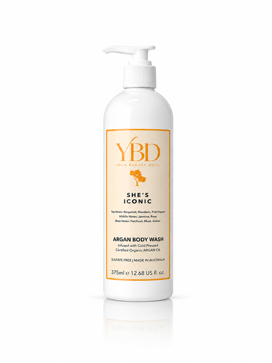 Your Beauty Dupe x Silk Oil of Morocco - She's Iconic Argan Body Wash- Inspired by Chanel No 5