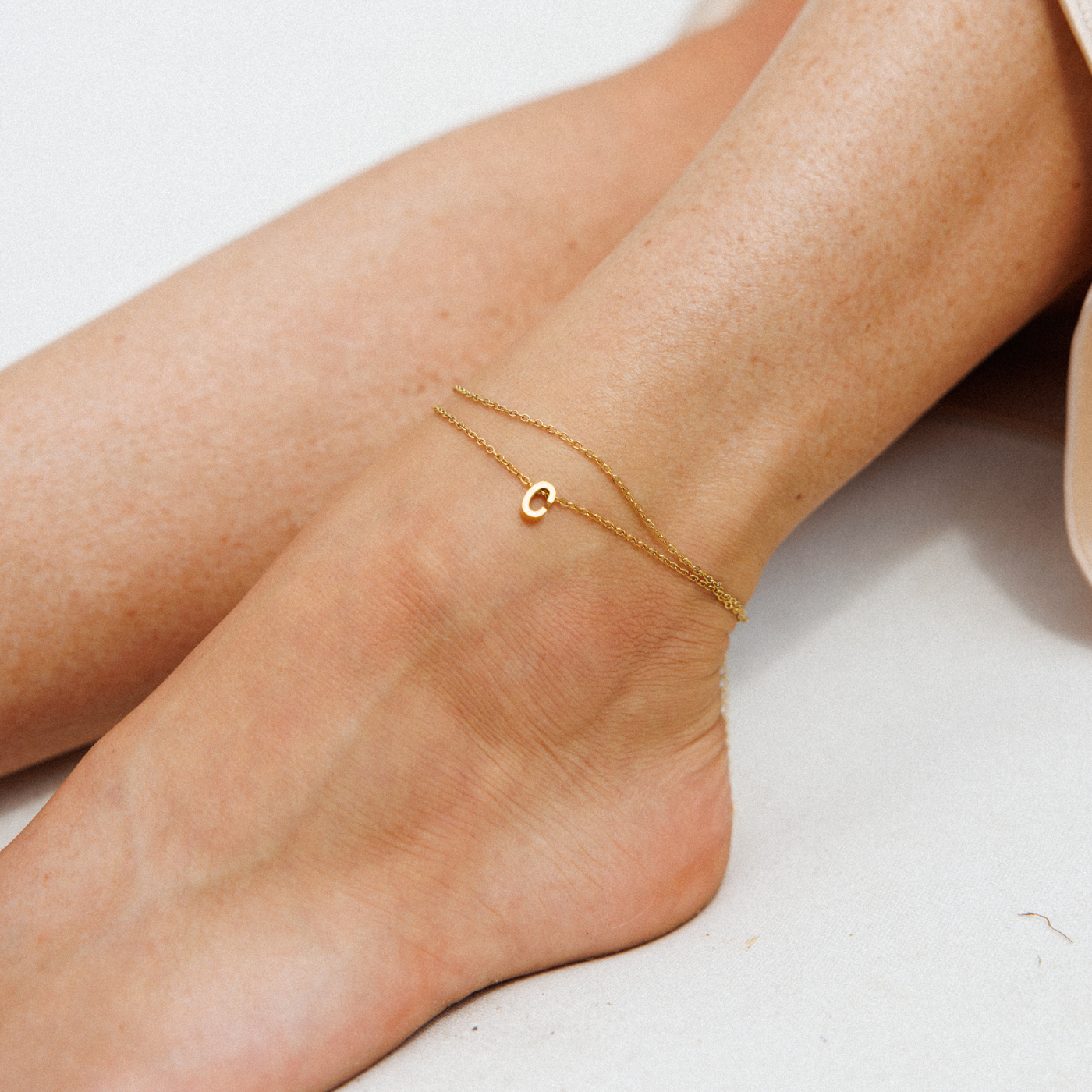 Gold Initial Anklet