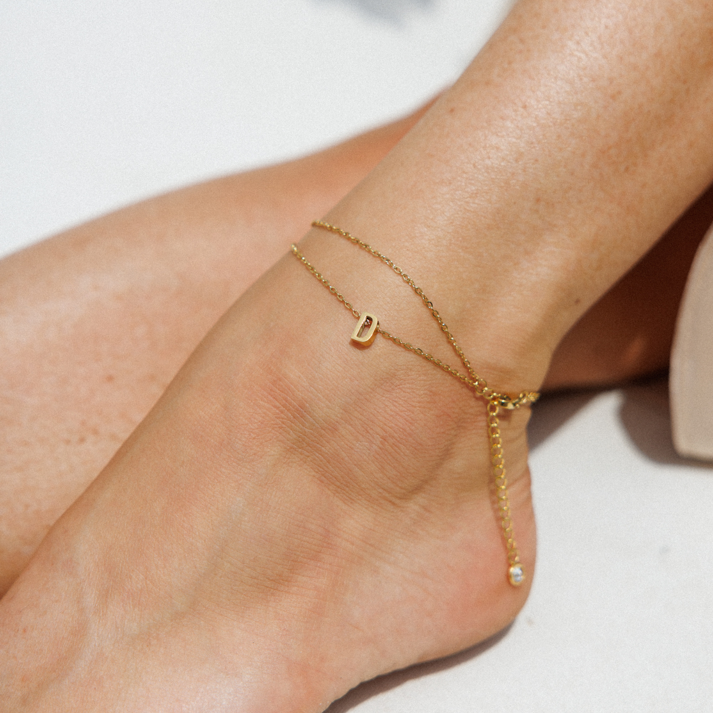 Gold Initial Anklet