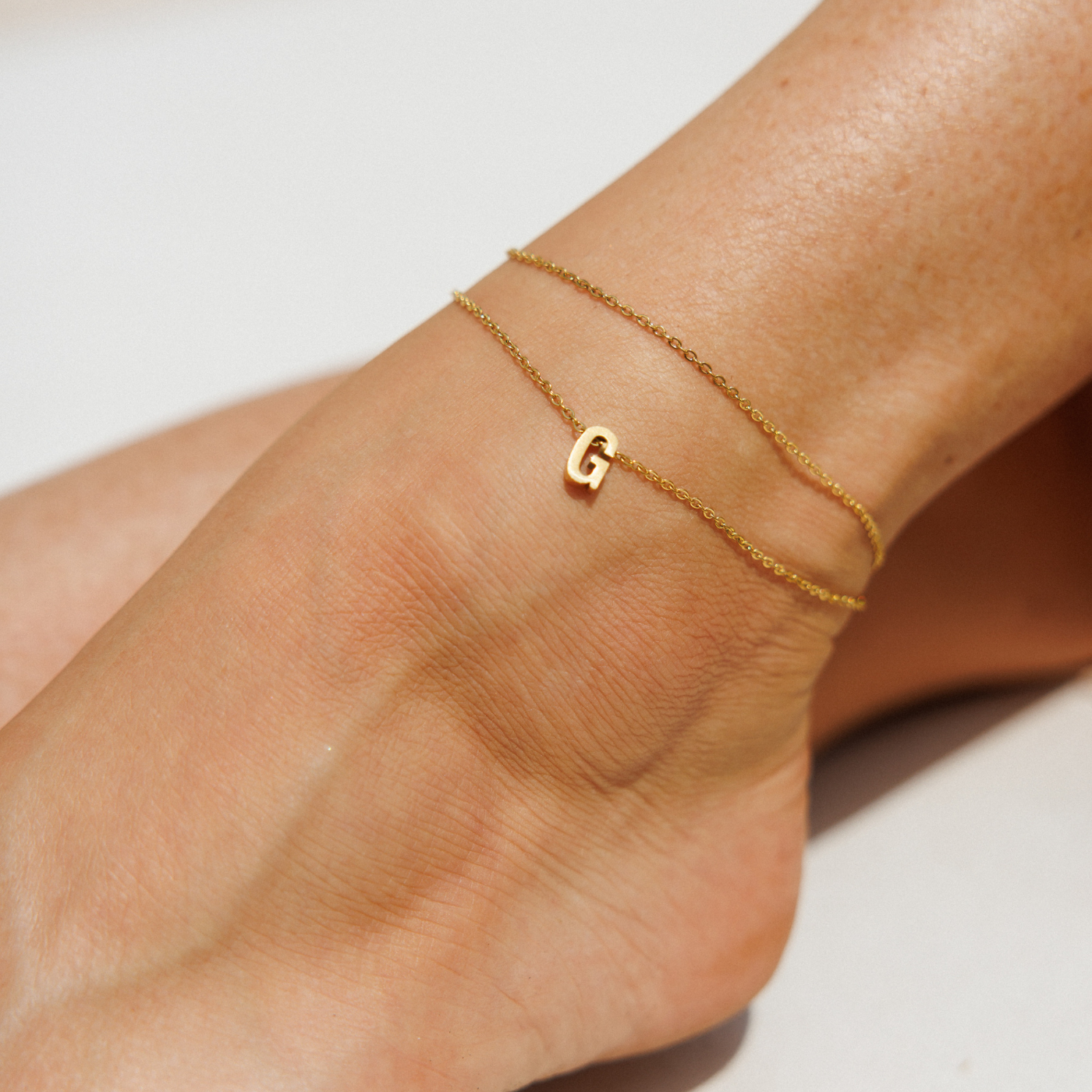 Gold Initial Anklet