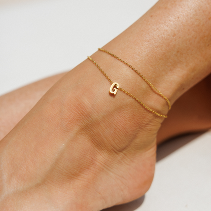 Gold Initial Anklet