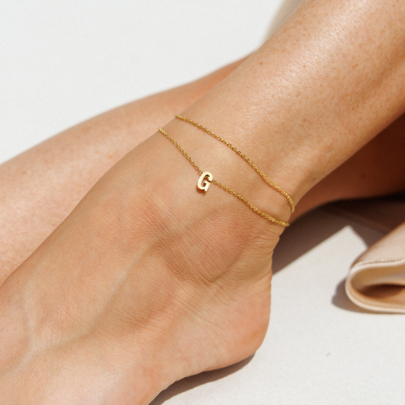 Gold Initial Anklet