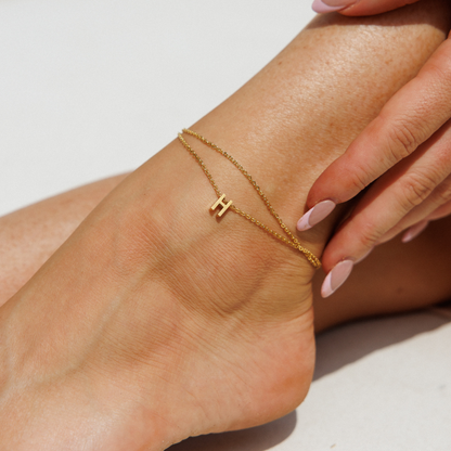 Gold Initial Anklet