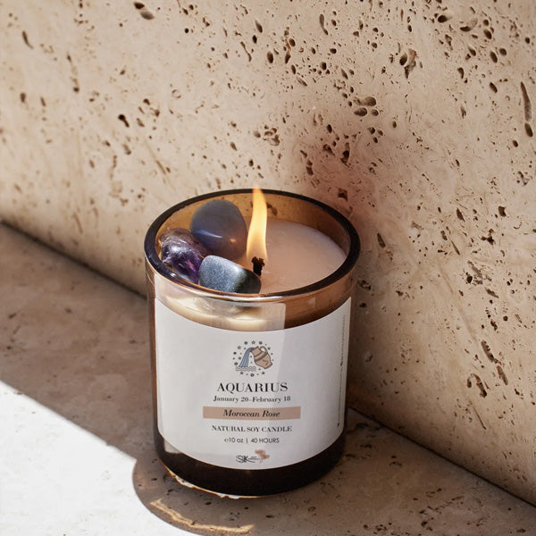 Silk Oil of Morocco - Zodiac Sign Crystal Candle
