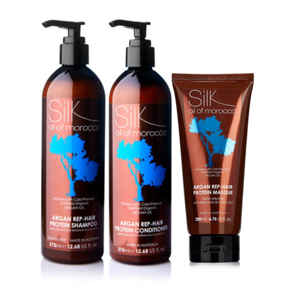Silk Oil of Morocco - Protein Repairing 3 Step Hair Routine