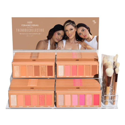 Retail Stand - Large Quad Landscape Blush Palettes + Brushes