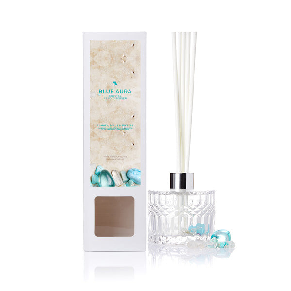 BLUE AURA Crystal Candle & Diffuser Value Pack