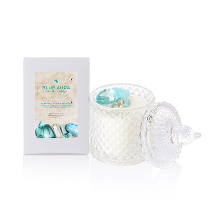 BLUE AURA Crystal Candle & Diffuser Value Pack