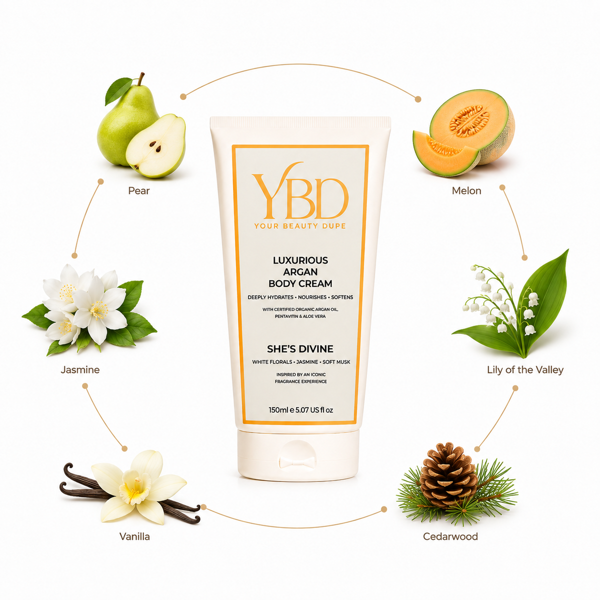 Your Beauty Dupe - She's Divine Argan Body Cream - Inspired J'Adore Dior