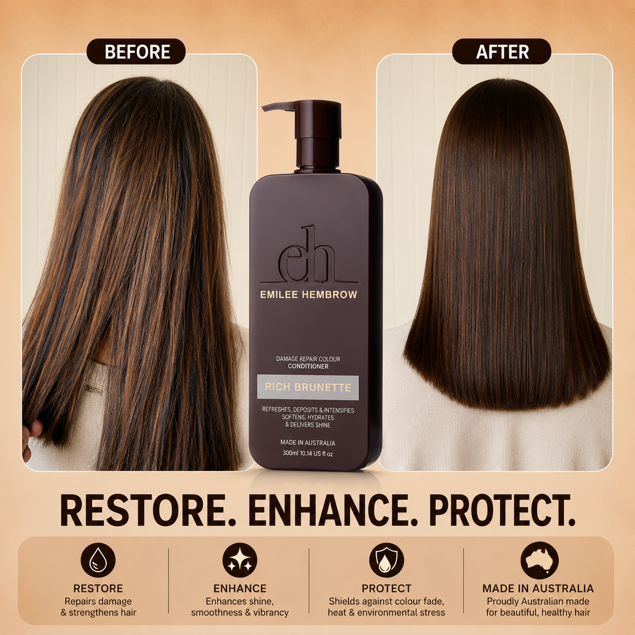 Emilee Hembrow - Rich Brunette Damage Repair Argan Colour Conditioner