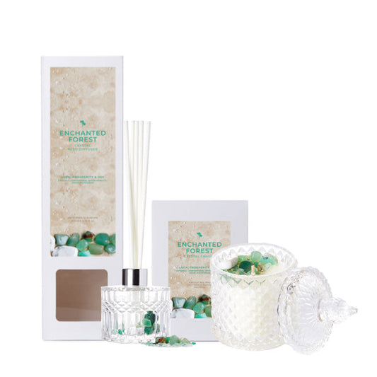 ENCHANTED FOREST Crystal Candle & Diffuser Value Pack