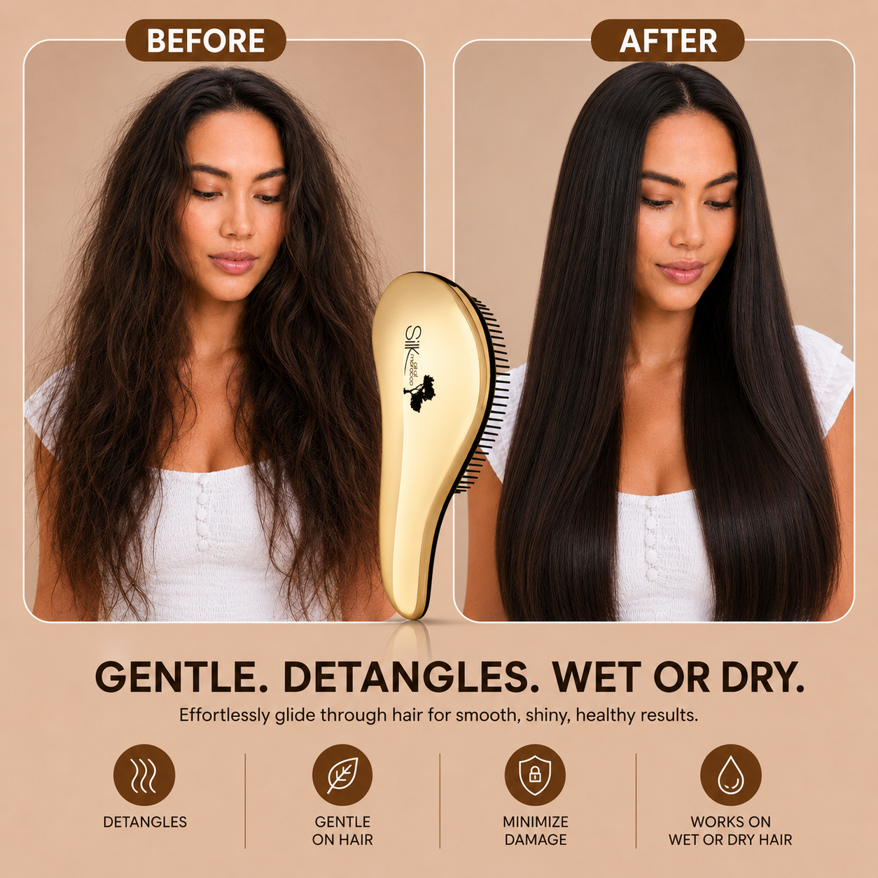 Silk Oil of Morocco - Gold Detangler Hair Brush