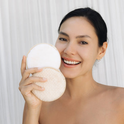 Microfibre Re-useable Makeup Remover Pads (2PK White & Cream)