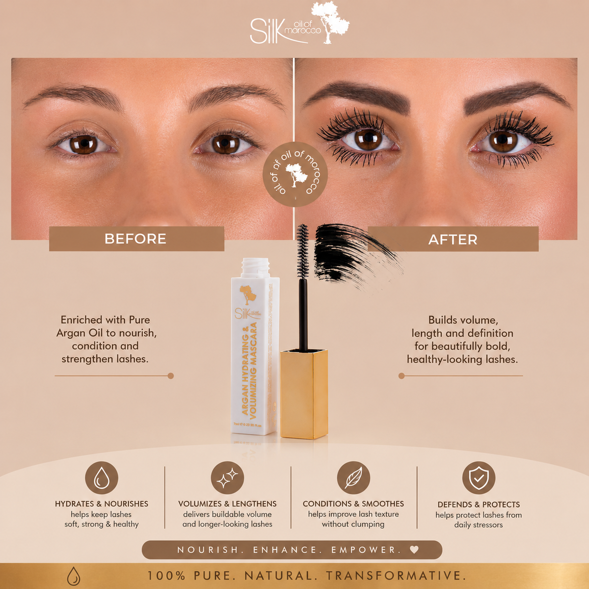 Silk Oil of Morocco - Hydrating and Volumizing Mascara