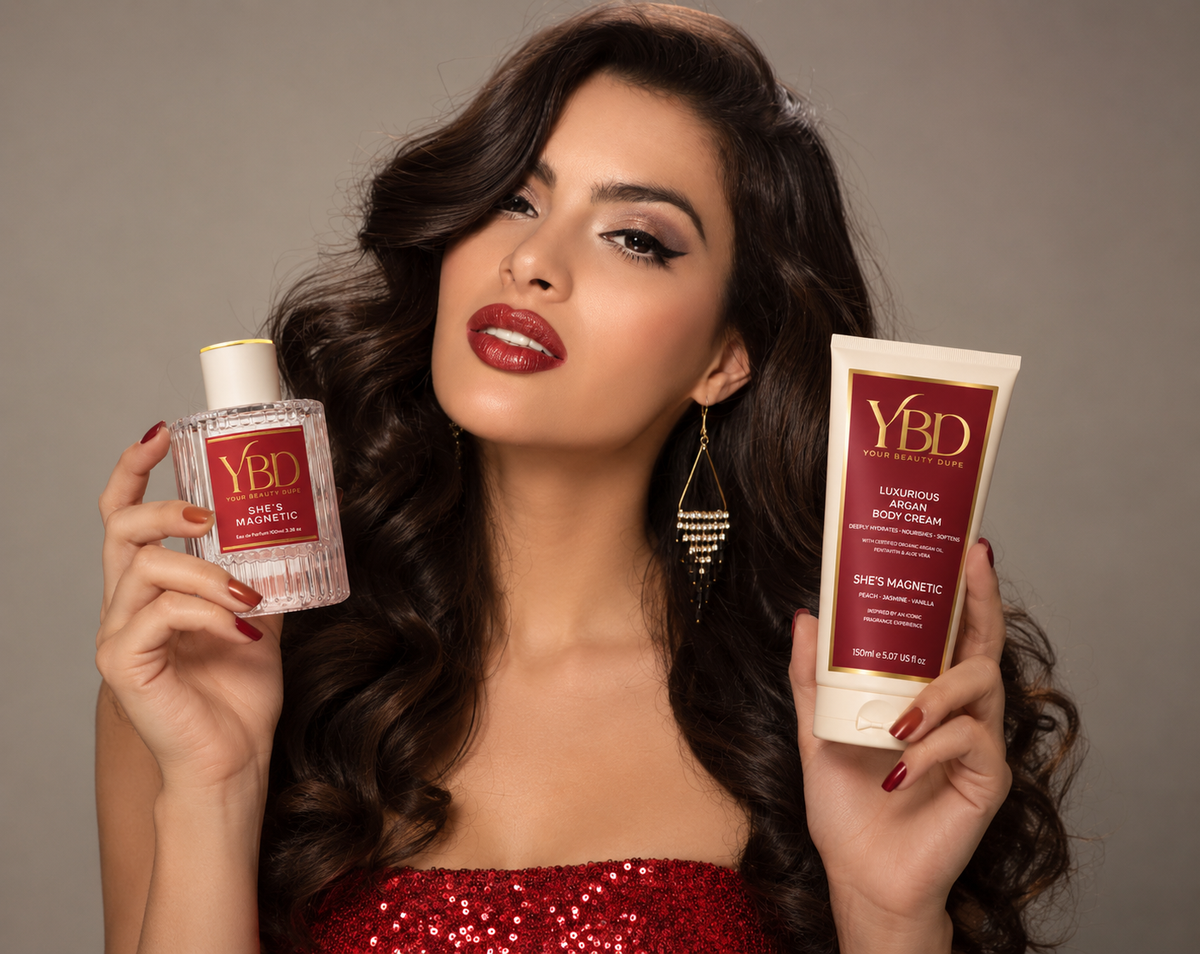 Your Beauty Dupe x Silk Oil of Morocco - The Indulgence Duo- She’s Magnetic Perfume — Inspired by Baccarat Rouge 540 MFK’s