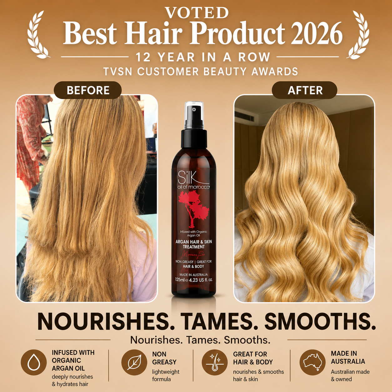 Silk Oil of Morocco - Moroccan Rose Argan Hair & Skin Treatment Serum