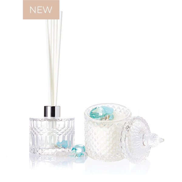 BLUE AURA Crystal Candle & Diffuser Value Pack