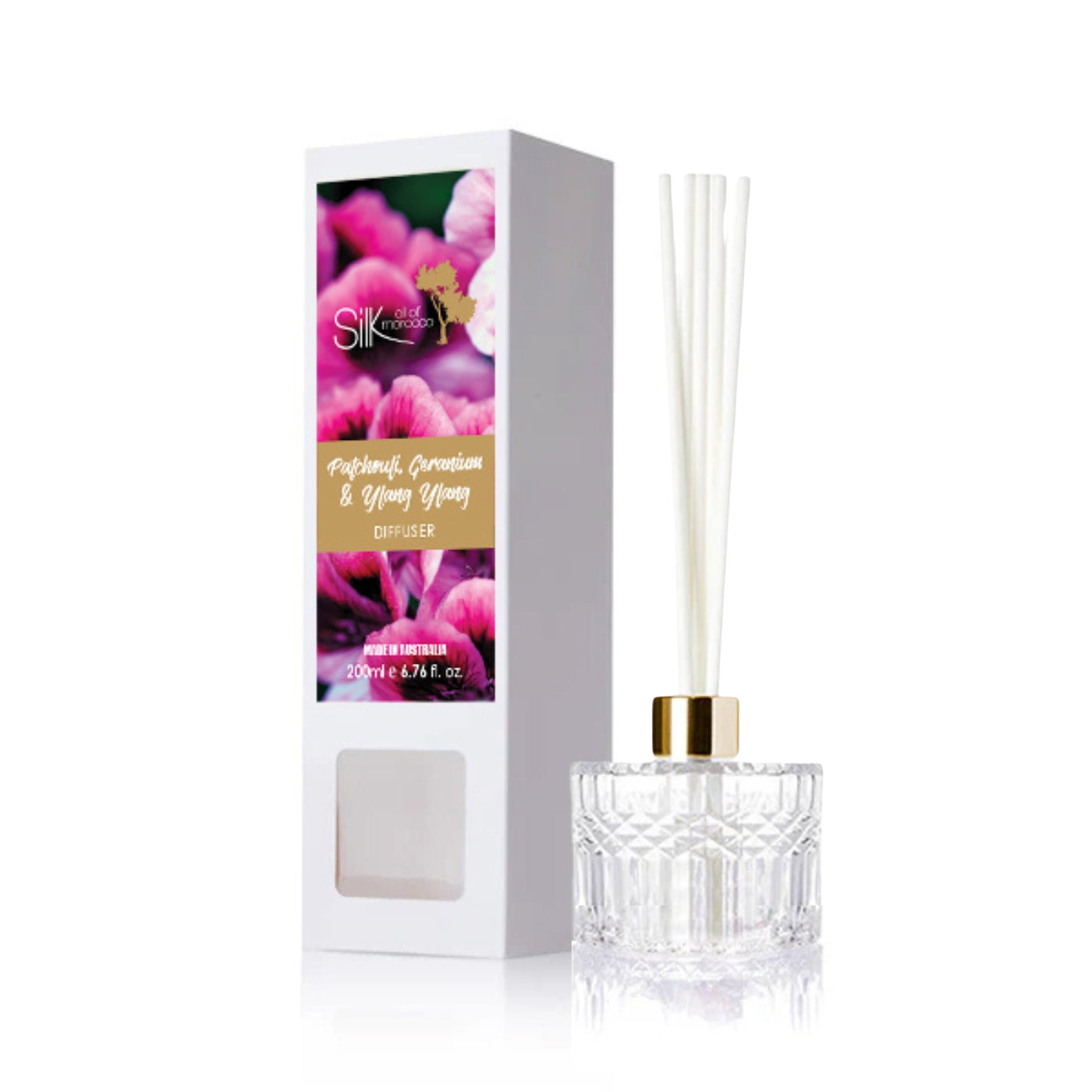Silk Oil of Morocco - Patchouli, Geranium & Ylang Ylang Amber Reed Diffuser