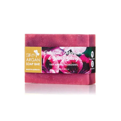 Patchouli, Geranium, Ylang Ylang Argan Soap Bar