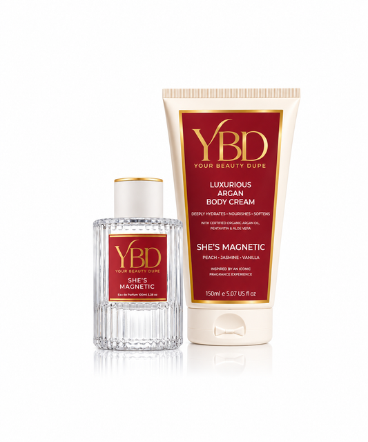 Your Beauty Dupe x Silk Oil of Morocco - The Indulgence Duo- She’s Magnetic Perfume — Inspired by Baccarat Rouge 540 MFK’s