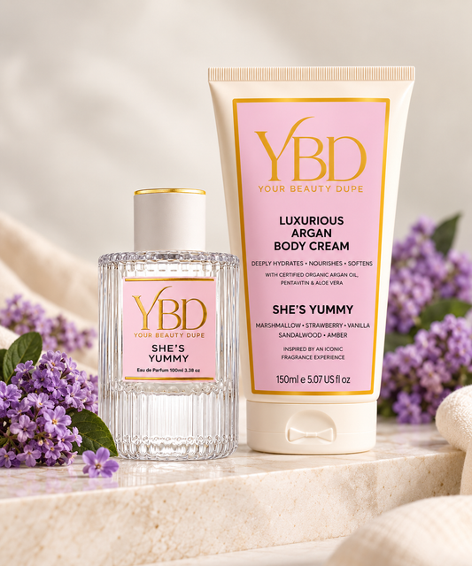 Your Beauty Dupe x Silk Oil of Morocco - The Indulgence Duo -  She’s Yummy Perfume — Inspired by Kayali Boujee Marshmallow