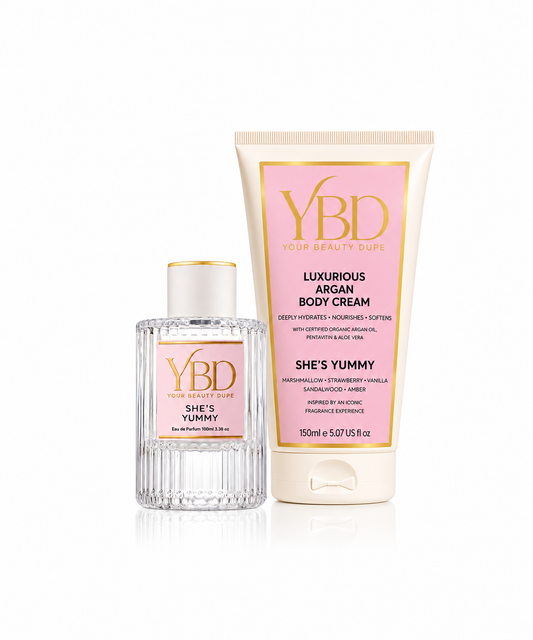 Your Beauty Dupe x Silk Oil of Morocco - The Indulgence Duo -  She’s Yummy Perfume — Inspired by Kayali Boujee Marshmallow