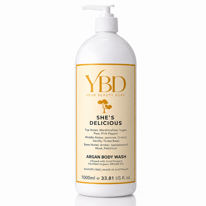 Your Beauty Dupe x Silk Oil of Morocco - She's Delicious Argan Body Wash - Inspired by Kayali Vanilla 28