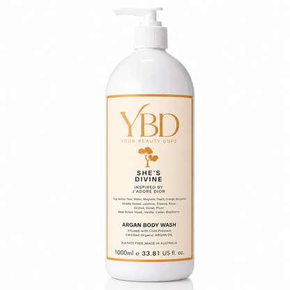 Your Beauty Dupe x Silk Oil of Morocco - She's Divine Argan Body Wash- Inspired by J'adore Dior