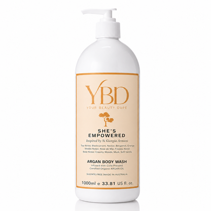 Your Beauty Dupe x Silk Oil of Morocco - She's Empowered - Inspired by Si Giorgio Armani Argan Body Wash
