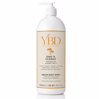 Your Beauty Dupe x Silk Oil of Morocco - She's Iconic Argan Body Wash- Inspired by Chanel No 5