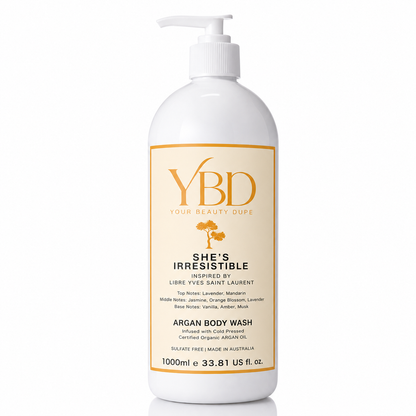 Your Beauty Dupe x Silk Oil of Morocco - She's Irresistible Argan Body Wash- Inspired by Libre Yves Saint Laurent