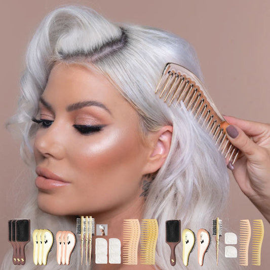 Professional Stylish Brushes, Combs and Hair Towels - Starter Pack