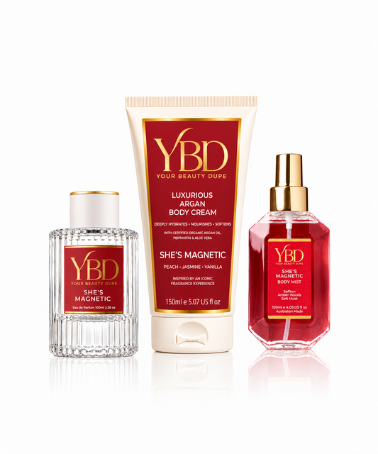 Your Beauty Dupe X Silk Oil of Morocco - The Layering Trio - She's Magnetic Inspired by Baccarat Rouge 540 MKF's