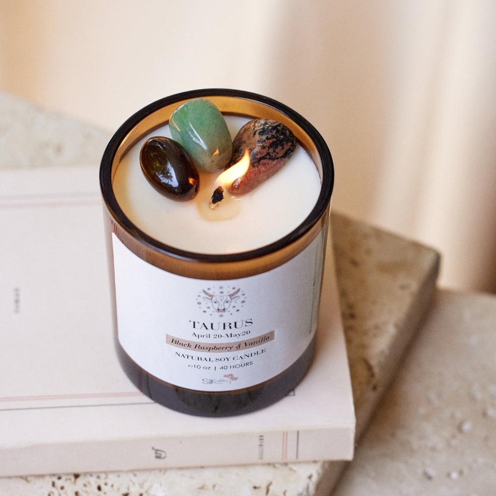 Silk Oil of Morocco - Zodiac Sign Crystal Candle